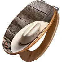 Banjado Design WC Sitz Bambus Absenkautomatik -Linedance Set - Toilettendeckel mit Absenkautomatik Holz/hochwertiger Bambus Klodeckel/WC-Sitz für alle gängigen Toiletten [TDB2 11048]