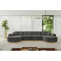 ALTDECOR Ecksofa in U-Form MARI-U2-v2 - 388x171x83 cm Dunkelgrau - Corner Sofa Bett Eckcouch Couch L-Form Wohnlandschaft Cauchsofa