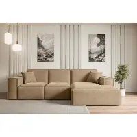 ALTDECOR Ecksofa in L-Form SERRA-L - 266x169x80 cm Beige - Corner Sofa Bett Eckcouch Couch Wohnlandschaft Cauchsofa