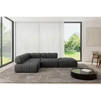 ALTDECOR Modulares Sofa Ecksofa in L-Form - Favio-L1 - 285x190x70 cm Schwarz universal, links/rechts Corner modular Sofa Eckcouch Couch Wohnlandschaft Cauchsofa Polstersofa
