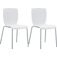 BellaFurn 2-teiliges Set Stapelstühle – Stühle aus Polypropylen – platzsparendes Design | Farbe: Weiß