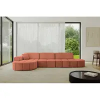 ALTDECOR Ecksofa in L-Form Livo-L2 - 337x173x79,5 Apricot - Corner Sofa Bett Eckcouch Couch Wohnlandschaft Cauchsofa