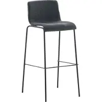 BellaFurn Barhocker im modernen Stil – Hocker – stapelbar, ergonomischer Komfort | Farbe: dunkelgrau, Grundfarbe: schwarz