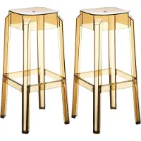 BellaFurn Barhocker-Set – Hohe Hocker, UV-beständiges und stapelbares Design – Modern und funktional | Farbe: Bernstein