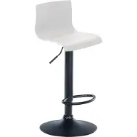 BellaFurn Barhocker Modern – Designhocker – Stufenlos verstellbar & bequem | Farbe: Weiß | Material Chassis: Metall mattschwarz