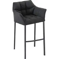 BellaFurn Barhocker mit Stoffbezug - Barhocker - Extra bequem, silberfarbenes Edelstahlgestell | Farbe: dunkelgrau, Grundfarbe: schwarz