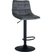 BellaFurn Verstellbarer Barhocker aus Samt – Eleganter Hocker – 360° drehbarer Komfort | Farbe: dunkelgrau, Grundfarbe: schwarz