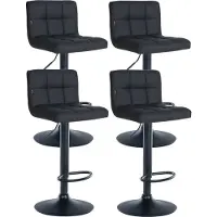 BellaFurn 4-teiliges Set Barhocker – Krücken – höhenverstellbar für ultimativen Komfort | Farbe: Schwarz | Material Chassis: Metall mattschwarz