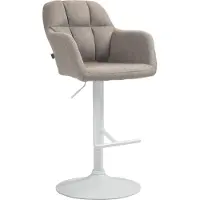 BellaFurn Drehbarer Barhocker aus Stoff – Höhenverstellbar – Hervorragender Sitzkomfort und 360°-Drehung