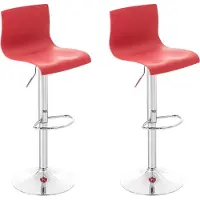 BellaFurn 2-teilig höhenverstellbare Barhocker - Barhocker - Ergonomische Sitzposition | Farbe: Rot