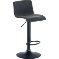 BellaFurn Barhocker im modernen Stil - Stuhl - ergonomische Sitzposition, stufenlos höhenverstellbar | Farbe: Dunkelgrau. Material Chassis: Metall mattschwarz
