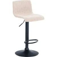 BellaFurn Barhocker im modernen Stil - Stuhl - ergonomische Sitzposition, stufenlos höhenverstellbar | Farbe: Creme | Material Chassis: Metall mattschwarz
