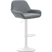 BellaFurn Barhocker Kunstleder - Hocker - 360° drehbarer Sitz, höhenverstellbar | Farbe: Grau | Grundfarbe: weiß