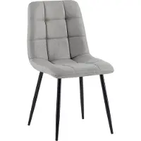 BellaFurn Esszimmerstuhl, Küchenstuhl, bequemer Sitz, modernes Design – mattschwarzes Gestell | Farbe: hellgrau