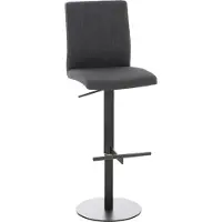 BellaFurn Moderner Barhocker - Hocker - Höhenverstellbare und bequeme Stoffpolsterung | Grundfarbe: Schwarz | Farbe: dunkelgrau
