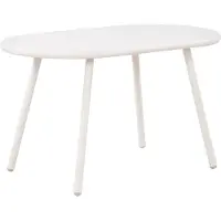 BellaFurn Moderner Loungetisch – Außentisch – Beine aus rostfreiem Metall, wetterbeständig – recycelter Kunststoff | Farbe: Weiß