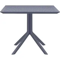 BellaFurn Tisch 80x80cm - Bisto-Tisch - Witterungsbeständiges Polypropylen, UV-beständig | Farbe: dunkelgrau