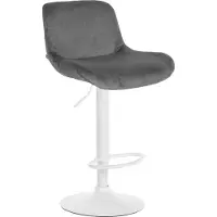 BellaFurn Moderner weißer Barhocker – Bequemer Designhocker – Höhenverstellbar und 360° drehbar | Farbe: Dunkelgrau. Material: Weich
