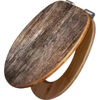 Banjado Design WC Sitz Bambus Absenkautomatik -Altes Holz - Toilettendeckel mit Absenkautomatik Holz/hochwertiger Bambus Klodeckel/WC-Sitz für alle gängigen Toiletten [TDB2 10633]