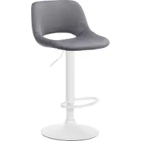 BellaFurn Samt-Barhocker – hoher Hocker – höhenverstellbar und drehbar für zusätzlichen Komfort | Farbe: Dunkelgrau, Materialbasis: Metall mattweiß
