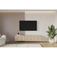 ALTDECOR TV-Schrank FAGI-W mit modernen Fronten 2x100x40x40 Lowboard hängend, TV Möbel, TV Cabinet, Fernsehtisch, Fernsehschrank, TV Kommode, TV Tisch, TV Sideboard, TV Board - Artisan