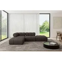 ALTDECOR Modulares Sofa Ecksofa in L-Form - Kerru-L1 - 285x190x70 cm Braun universal, links/rechts Corner modular Sofa Eckcouch Couch Wohnlandschaft Cauchsofa Polstersofa