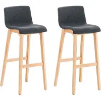 BellaFurn 2-teiliges Barhocker-Set - Barhocker - Komfortables und ergonomisches Design, Farbe: Dunkelgrau