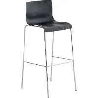 BellaFurn Moderner Barhocker – Schickes Design – Bequemer, ergonomischer Sitz. Farbe: Schwarz | Grundfarbe: Chrom
