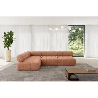 ALTDECOR Modulares Sofa Ecksofa in L-Form - Samaro-L2 - 285x190x70 cm Apricot universal, links/rechts Corner modular Sofa Eckcouch Couch Wohnlandschaft Cauchsofa Polstersofa