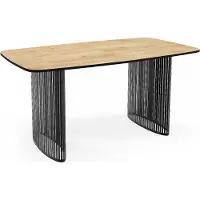 WFL GROUP Esstisch Rechteckig Ausziehbar mit Lamellen im Loft-Stil – 180 bis 260 cm – Schwarzen Metallbeinen, Industrieller Tisch mit Abgerundeten Ecken für 10-14 Personen – Wohnzimmer – Braun