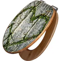 Banjado Design WC Sitz Bambus Absenkautomatik -Herz Aus Moos - Toilettendeckel mit Absenkautomatik Holz/hochwertiger Bambus Klodeckel/WC-Sitz für alle gängigen Toiletten [TDB2 12772]