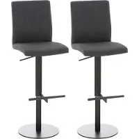 BellaFurn 2-teiliges Set Barhocker -Stilvolle Hocker, Höhe -bis -Komfort -Stoffpolsterung | Grundfarbe: Schwarz | Farbe: dunkelgrau