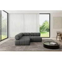 ALTDECOR Modulares Sofa Ecksofa in L-Form - Samaro-L1 - 190x190x70 cm Dunkelgrau universal, links/rechts Corner modular Sofa Eckcouch Couch Wohnlandschaft Cauchsofa Polstersofa