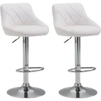 BellaFurn 2er Set Barhocker – elegante Hocker – höhenverstellbar mit 360° Drehfunktion | Farbe: Weiß