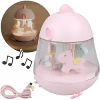 Sarcia.eu Mary's Spieluhr mit LED-Nachtlicht – rosa Kinderzimmer-Lampe, USB-aufladbar, Warmweiß & RGB