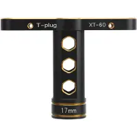 Gistuch 17 mm/0,7 Zoll RC-Sechskantmutter-Stecknuss, T-Hülsen-Wartungswerkzeug aus Aluminiumlegierung für 1/8 OffRoad-Rennwagen (Gold)