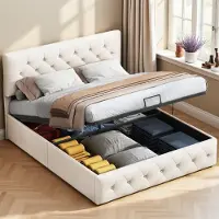 Moonbite Doppelbett 140 x 200 cm in aprikosenbeigem Samt mit Gasdruckfederung, gepolstertem Kopf- und Fußteil, komfortables und elegantes Design