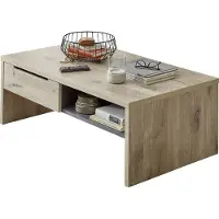 Freiraum Couchtisch >Bellano< in Viking Oak Nachbildung, MDF, Spannplatte - 110x41x65cm (BxHxT)