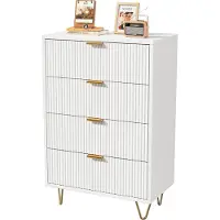 ProximaX Sideboard Weiß mit 4 Schubladen, Moderne Kommode für Esszimmer & Wohnzimmer