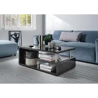 Freiraum Couchtisch >5052-05< in Schwarz, MDF - 110x42x60cm (BxHxT)