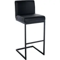 BellaFurn Barhocker aus Kunstleder – Hocker – modern und bequem, freies Gestell mit Rückenlehne | Farbe: Schwarz