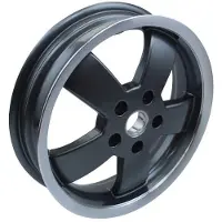 Piaggio Felge schwarz/silber 3,00x12 Zoll Vespa GTS 300 125 Sondermodell 70 Jahre (vorn alle Baujahre, hinten bis 2016 ohne ABS)