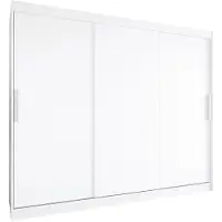 EasyFurniture Easy4You L2 250 cm Weiß Schiebetüren Kleiderschrank 250x215x58 cm Schlafzimmermöbel, Aufbewahrung - Mehrzweckschrank - Farbe: Weiß