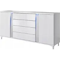 EURO-MEBLE Moderne Kommode MARCO 180 Gloss LED! (WEISS)