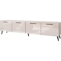 Lookway TV-Schrank AURA 200 KASCHMIR Hochglanz auf schrägen schwarzen Beinen mit LED-Beleuchtung