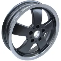 Piaggio Felge schwarz/silber 3,00x12 Zoll für Vespa GTS 300 125 Sondermodell 70 Jahre (hinten ab 2017, ABS an Felge verschraubt)