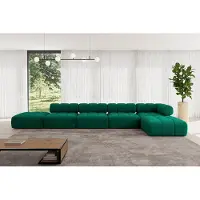 ALTDECOR Modulares Sofa Ecksofa in L-Form - Kerru-L3 - 475x190x70 cm Dunkelgrün universal, links/rechts Corner modular Sofa Eckcouch Couch Wohnlandschaft Cauchsofa Polstersofa