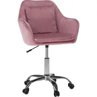 Kondela Klian Bürostuhl - rosa (Velvet) / Chrom
