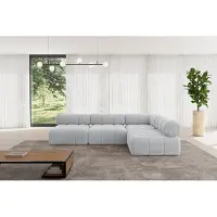 ALTDECOR Modulares Sofa Ecksofa in L-Form - Samaro-L2 - 285x190x70 cm Grau universal, links/rechts Corner modular Sofa Eckcouch Couch Wohnlandschaft Cauchsofa Polstersofa