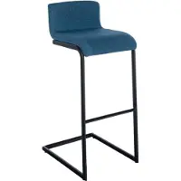 BellaFurn Moderner schwarzer Barhocker – Bistrohocker – Ergonomisches Design, wartungsfreundliches Kunstleder | Farbe: Blau | Material: Staub